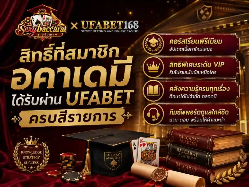 สิทธิ์ที่สมาชิก อคาเดมี ได้รับผ่าน UFABET ครบสี่รายการ