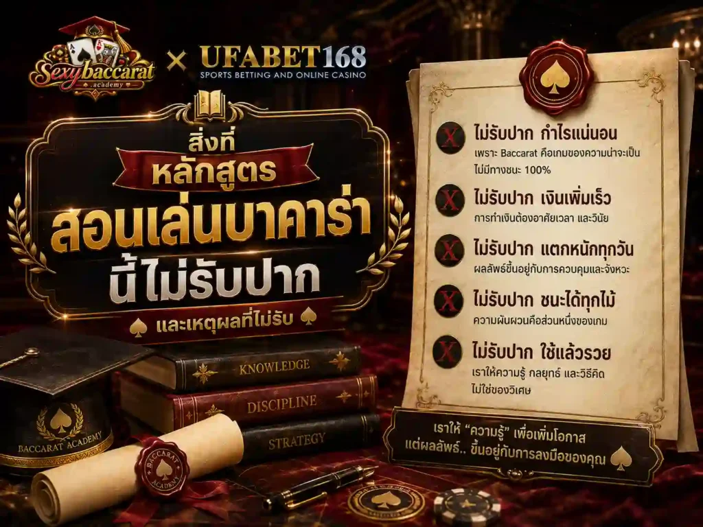 สิ่งที่หลักสูตร สอนเล่นบาคาร่า นี้ไม่รับปาก และเหตุผลที่ไม่รับ