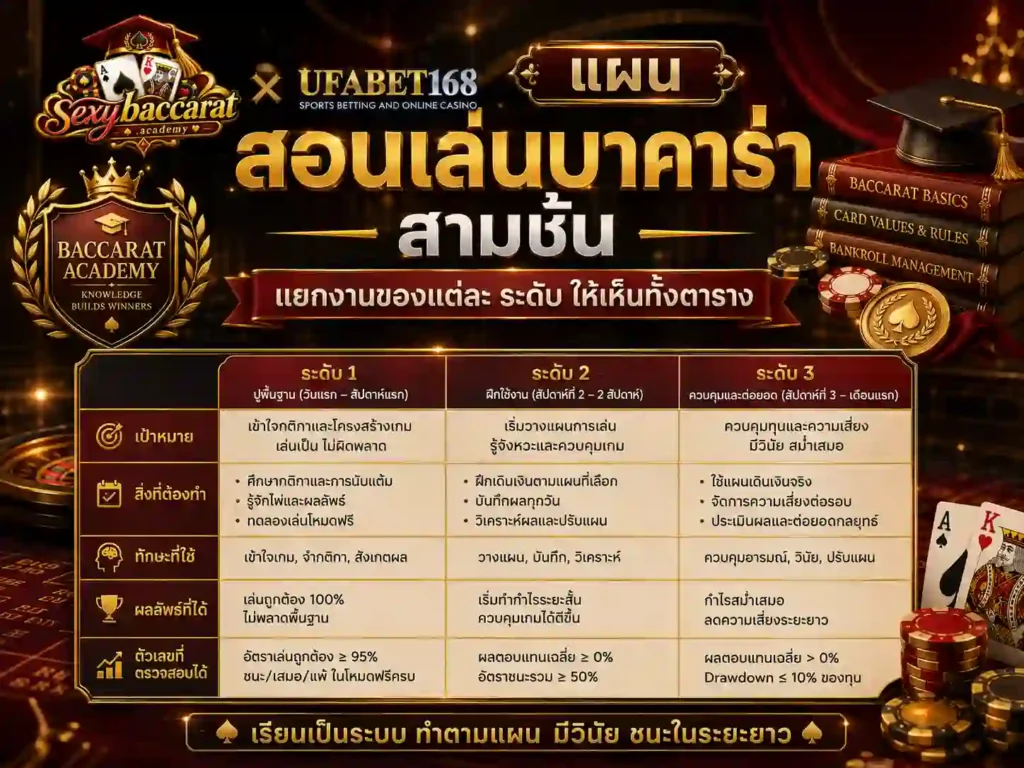 แผน สอนเล่นบาคาร่า สามชั้น แต่ละ ระดับ ให้เห็นทั้งตาราง
